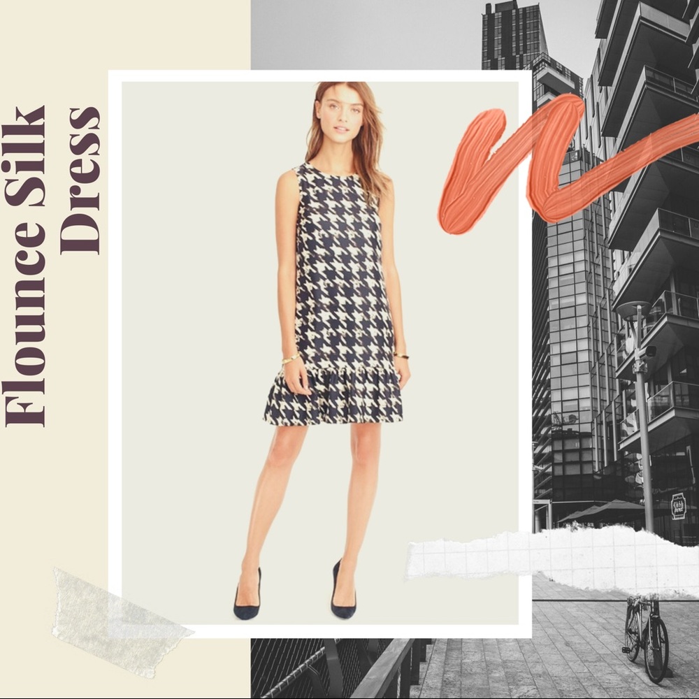 Flounce Silk Dress in Wolfstooth